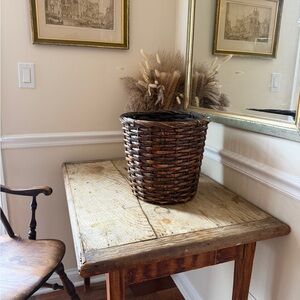 Vintage Woven Brown Rattan Decorative Basket - Home Accents